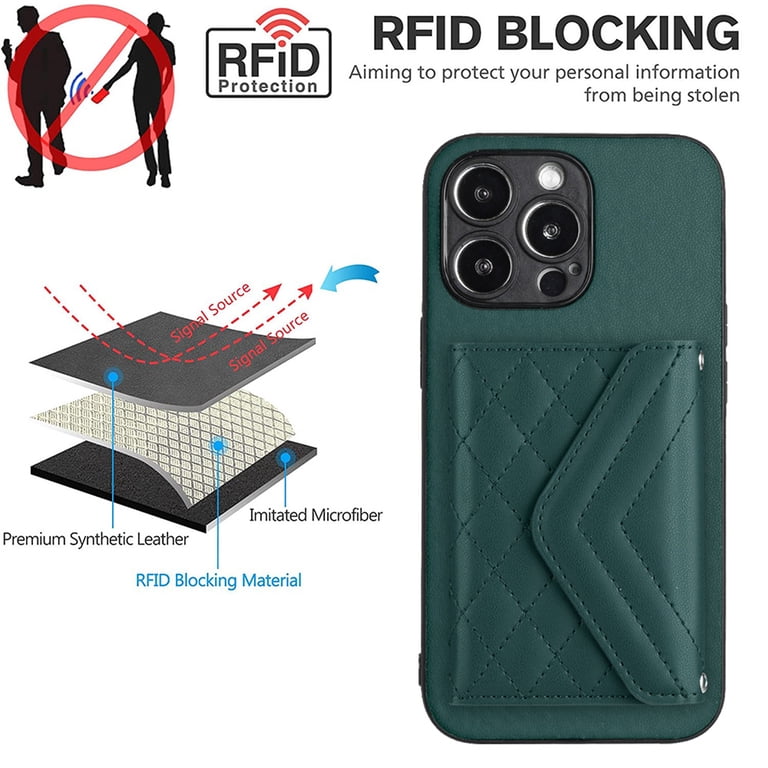 for iPhone 12 Pro Wallet Case with Card Holder, Elegant Durable PU