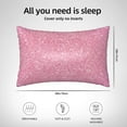 thumbnail image 6 of Bingfone Glitter Pink Print Satin Pillowcase for Hair - Standard Size with Zipper Silky & Soft Pillow Covers,20x30 inches, 6 of 8