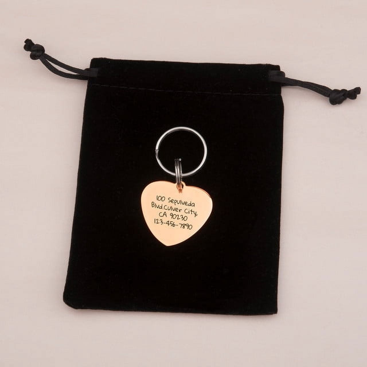 Anavia Stainless Steel Double Sided Heart Name and State Icon Engraved Dog & Cat ID Tag, Multi-color, M