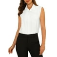 thumbnail image 1 of INSPIRAR CHIC Blusas de Trabajo para Mujeres, Mono sin Mangas, Camisa con Botones, 2XL Blanca, 1 of 6