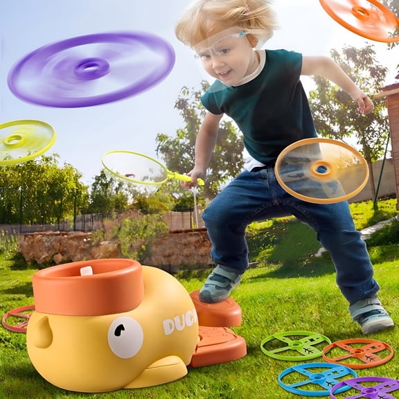 CYFW Outdoor Games Toys for Kids Ages 3-6 4-8,Flying Disc Launcher Outside Toys Yard Sports Games Gifts for 3 4 5 6 7 8 Year Old Boys Kids