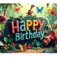 thumbnail image 7 of LUUFILx Dinosaur Party Happy Birthday Backdrop Banner with Butterflies Photography Props Birthday Decoration Party Supplies Background Decorations, 7 of 7