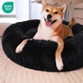 thumbnail image 7 of Exclusivo Mezcla Calming Donut Pet Bed for Large Dogs 36", Anti-Anxiety Plush Cozy Warming Dog Bed, Black, 7 of 7