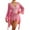 Pink, variant on JSGEK Women Sheer Robe and Chemise Dress 2 Piece Set Lace Trim Ruffle Hem Nightwear Lingerie Set Red S