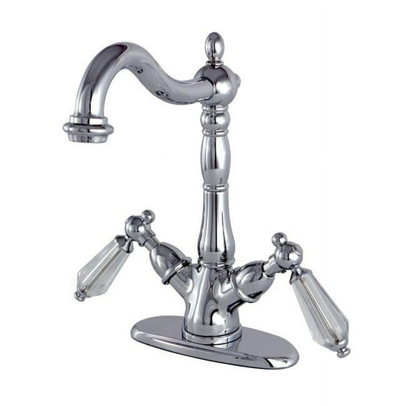Kingston Brass KS1491WLL Vessel Sink Faucet with Deck Plate, Chrome