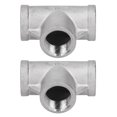 thumbnail image 2 of 2Pcs 316 Stainless Steel NPT 1/2‑150T Tee Adapter Connector Threaded Cast Pipe Fittings, 2 of 14