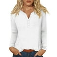thumbnail image 2 of kytmyeq Women's Fashion Casual Printed V-neck Long Sleeve Button Up T-shirt Top, 2 of 5