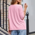 thumbnail image 5 of RYRJJ Womens Summer Tops Fashion Half Sleeve Waffle Knit Shirts Casual V Neck Colorblock Patchwork Blouses(Hot Pink,XL), 5 of 9
