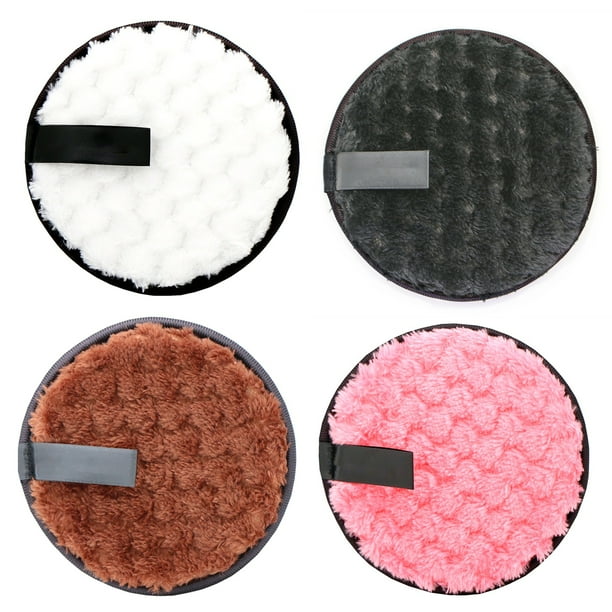 Almohadillas de maquillaje redondas de maquillaje, tamaña apropiado reutilizable 4 pianas de 12 piezas doble doble limpieza de maquillaje de maquillaje redondo amigable para la piel