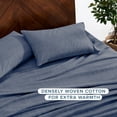 thumbnail image 4 of Bare Home Luxury 100% Cotton Flannel Twin Sheet Set, Deep Pocket, 3-Piece, Heather Indigo, 4 of 10