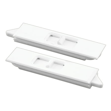 Tilt Latch Pair, White Plastic Construction, spring-loaded, Snap-In