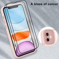 thumbnail image 2 of for iPhone 11 Case Sparkly Diamond Crystal Metal Bling Camera Lens Cover Back Clear & Matte Bumper Silicone Shockproof Protective Case + Screen Protector for Girls and Women -Pink, 2 of 12
