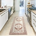 thumbnail image 3 of Everwash™ Treasure Rubia Traditional Medallion Machine Washable Runner Area Rug, Ivory/Red, 2'2"x7'2", 3 of 7