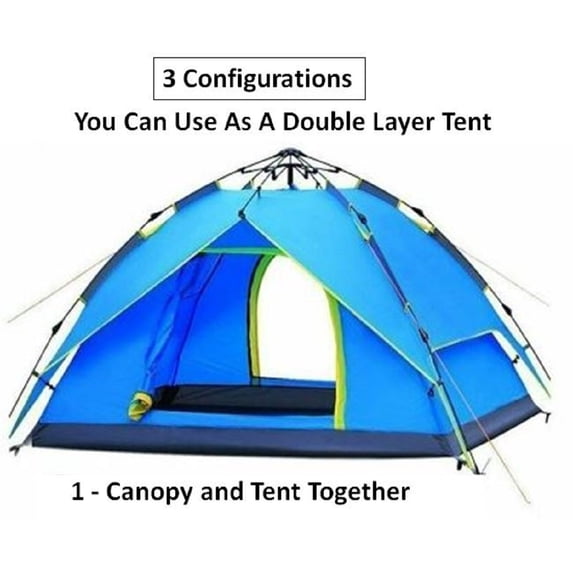 2 - 3 Person 3 Season Light - Automatic Pop Up Mount Denali 5.0 Tent - Blue