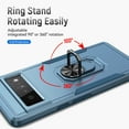 thumbnail image 3 of Dteck Case for Google Pixel 6 Pro,Shockproof Rubber Military Grade Dual Layer Case Ring Holder Kickstand Cover Support Magnetic Car Mount,Blue, 3 of 8