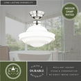 thumbnail image 5 of Huntley 12-in W Satin Nickel Farmhouse Schoolhouse Semi Flush Mount Ceiling Light White Glass, 5 of 8