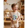 thumbnail image 6 of BemeyourBBs Toddler Baby Boys Birthday Duck Outfits 1st 2nd 3rd Years Old Birthday Summer Clothes Letter Embroidery Short Sleeve Waffle Knit T Shirt Tops and Shorts Set, 6 of 9