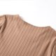 thumbnail image 4 of Ropa interior térmica para mujer, color sólido, cuello redondo, terciopelo grueso, manga larga, ajustada, ropa interior cálida, pijama de poliéster para mujer, 4 of 8