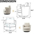 thumbnail image 4 of Aukfa 32" Wide Swivel Barrel Chair Accent Chair with Pillow for Living Room Bedroom, Chenille, Beige, 4 of 18