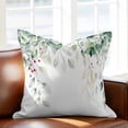 thumbnail image 2 of Sage Green Throw Pillow Cover Eucalyptus Leaves Watercolor Leaf Red Fruit Country Cotton Linen Cushion Cover Throw Pillow Case with Invisible Zipper for Couch Sofa Bed Chair Car 20x20 Inch, 2 of 13