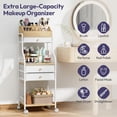 thumbnail image 4 of Rolling Makeup Organizer Cart - Floor Skincare Storage with Non-woven Drawers, Vanity Organizer Cosmetic Display Cases with Wheels, Cabinet for Skin Care Perfume Nail Polish Brush Hair Tool, 4 of 10