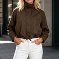 thumbnail image 2 of Njagoc3 Womens Oversized Funnel Neck Bomber Puff Jacket Windproof Waterproof Lightweight Shacket Spring Fall Outerwear, 2 of 6