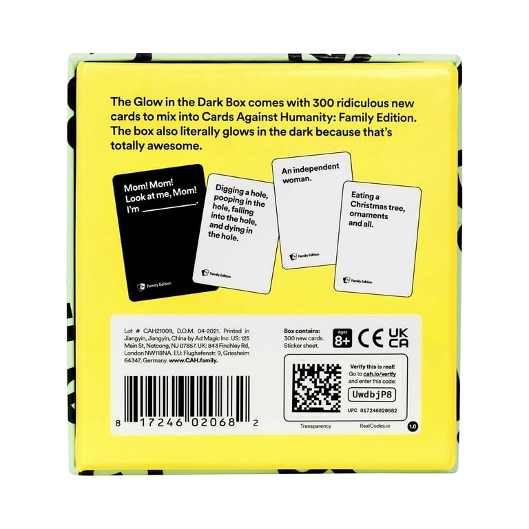 Cards Against Humanity Family Edition: Glow in the Dark Box