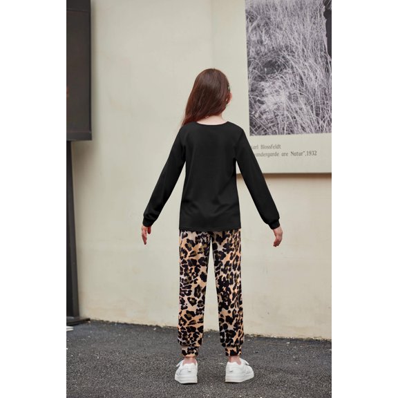 Arshiner Girls 2 Piece Outfits Fashion Tracksuits Long Sleeve Pullover Sweatshirt and Sweatpants Jogger Set with Pockets