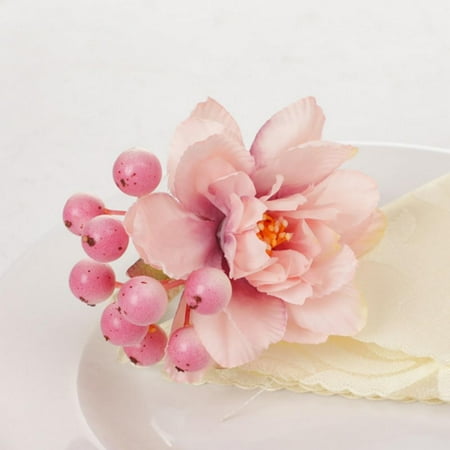 

Handmade Champagne Rose Napkin Rings for Home Kitchen Dining Room Dinner Parties Buffet Table Flower