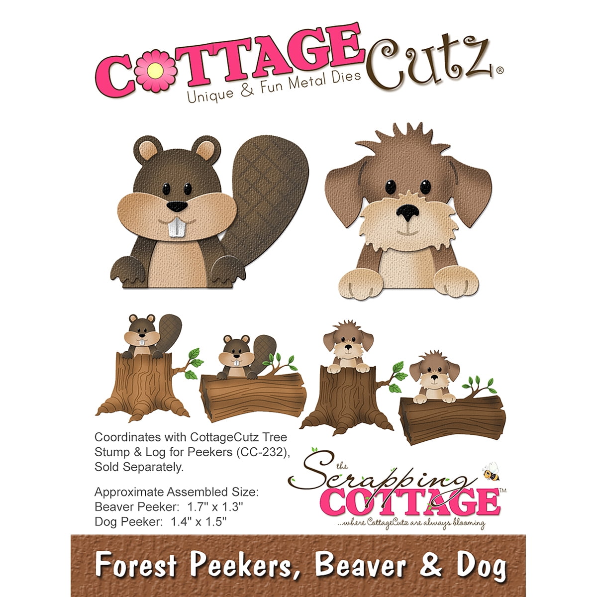 CottageCutz Die-Beaver & Dog, 1.3' To 1.7'