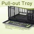 thumbnail image 6 of Pefilos 42" Heavy Duty Indestructible Dog Crate with Wheels, High Anxiety Dog Cage, Sturdy Locks, Removable Tray Design, Large Dog Kennel, Black, 6 of 7