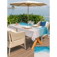 thumbnail image 5 of Outdoor Tablecloth with Umbrella Hole for Patio/Picnic/Party/Camping, Blue Beach Coastal Waterproof Table Cloth Rectangle Table Cover Washable, Summer Nautical Ocean Seaside (60"x 120"), 5 of 8