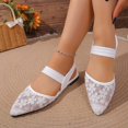 thumbnail image 5 of Purcolt Womens Floral Embroidery Mesh Slingback Flats Dressy Casual Pointed Toe Slip On Ballet Shoes Comfort Soft Sole Dress Shoes with Elastic Ankle Strap, 5 of 9