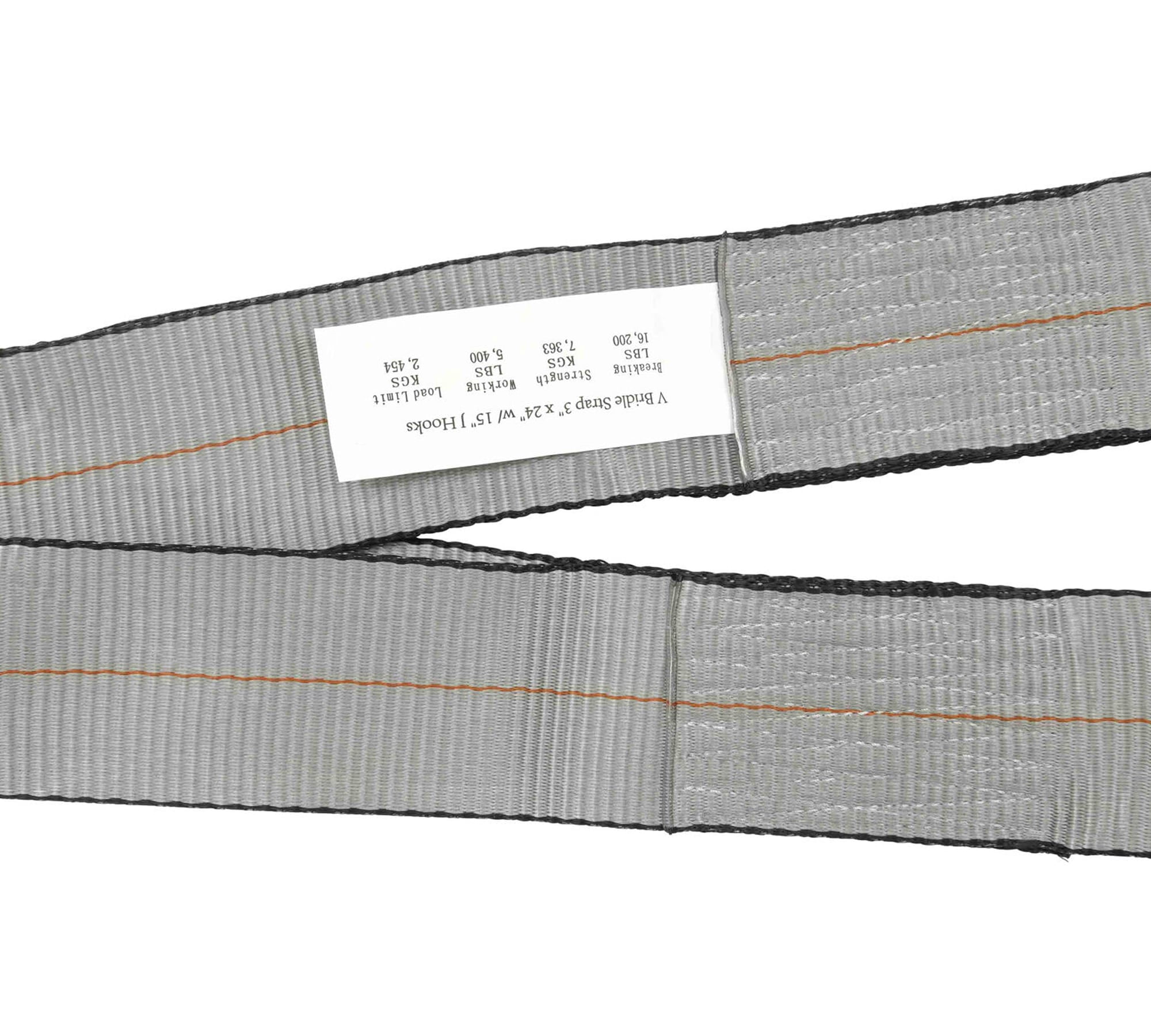 Tow Straps V Bridle 3" x 24" w/ 15" Long Shank J Hooks 5400 lbs Working Load | Recovery V Strap for Car Wrecker Rollback, Car Hauler Carrier