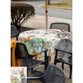 thumbnail image 4 of Happy Easter Outdoor Tablecloth - 54x54 Inch Square Dining Table Cover, Spring Bunny Easter Eggs Floral Beige Burlap Waterproof Outdoor Table Cloth with Umbrella Hole & Zipper for Picnic/Patio/Party, 4 of 7
