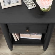 My Texas House Monroe 1-Drawer Nightstand with USB and Outlet, Black Oak Finish