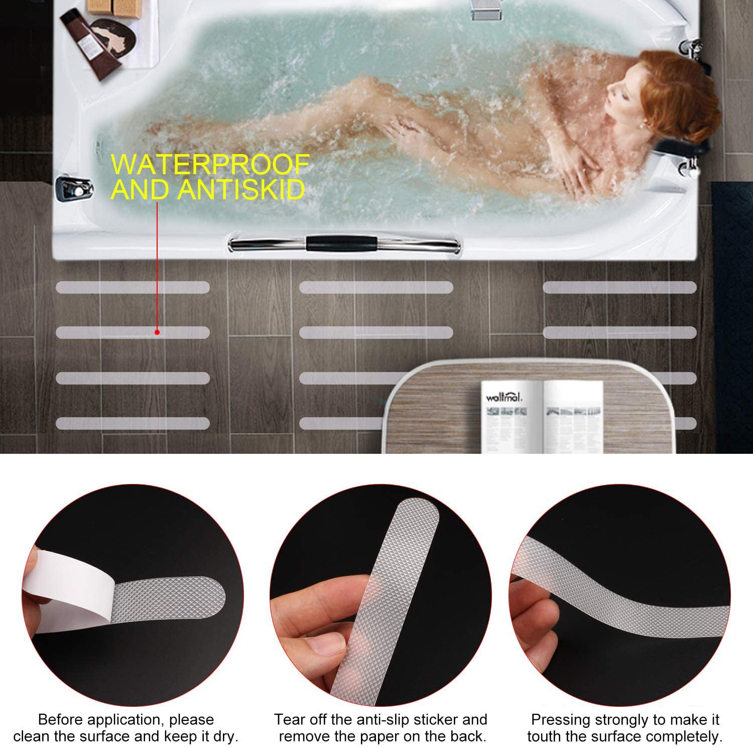 Anti Slip Safety Bathtub Stickers Non-Slip Shower Strips Treads to Prevent  Slippery Surfaces Clear PEVA Grip Tape Anti-Slip Tape - China Tape and  Non-Slip Strips price