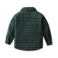 thumbnail image 3 of GYRATEDREAM Toddler Baby Boys Girls Plaid Flannel Shirt Jacket Kids Long Sleeve Lapel Button Down Shirts Fur-Lined Coat Children Fall Winter Tops Outwear Clothes Green for 6 Months-14 Years, 3 of 8