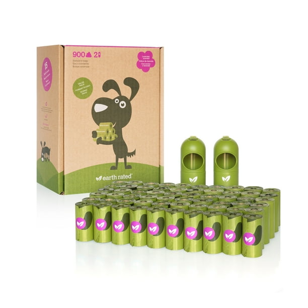 Earth Rated® Bulk Dog Poop Bags, 900 Lavenderscented Bags with 2 Leash