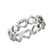 Endless Eternity Cutout Heart Promise Ring Sterling Silver Love Band Size 4