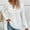 White, variant on AXXD Womens Tops Trendy Basic Summer 2024 Lace Button V-Neck Long Sleeve Casual T-shirt Top Solid Blouse