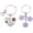 Purple, variant on Heart-Shaped Pet Memorial Keychain with Paw Print Cat Dog Claw Car Keyring Charm Pink -