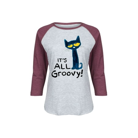 Lady Cast - Pete the Cat It's All Groovy-FUNNY LADIES RAGLAN