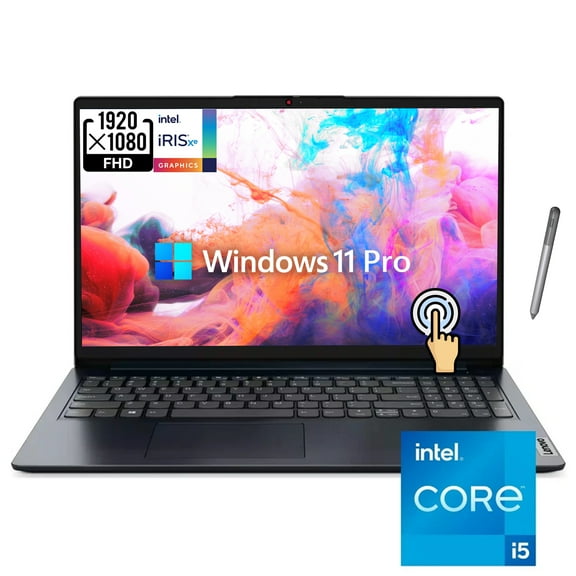 Lenovo Ideapad 1i 15.6" FHD Touchscreen [Windows 11 Pro] Business Laptop Computer, 12th Gen Intel Core i5-1235U, 24GB RAM, 2TB SSD, Intel Iris Xe Graphics, Wi-Fi 6, Abyss Blue, w/Stylus Pen