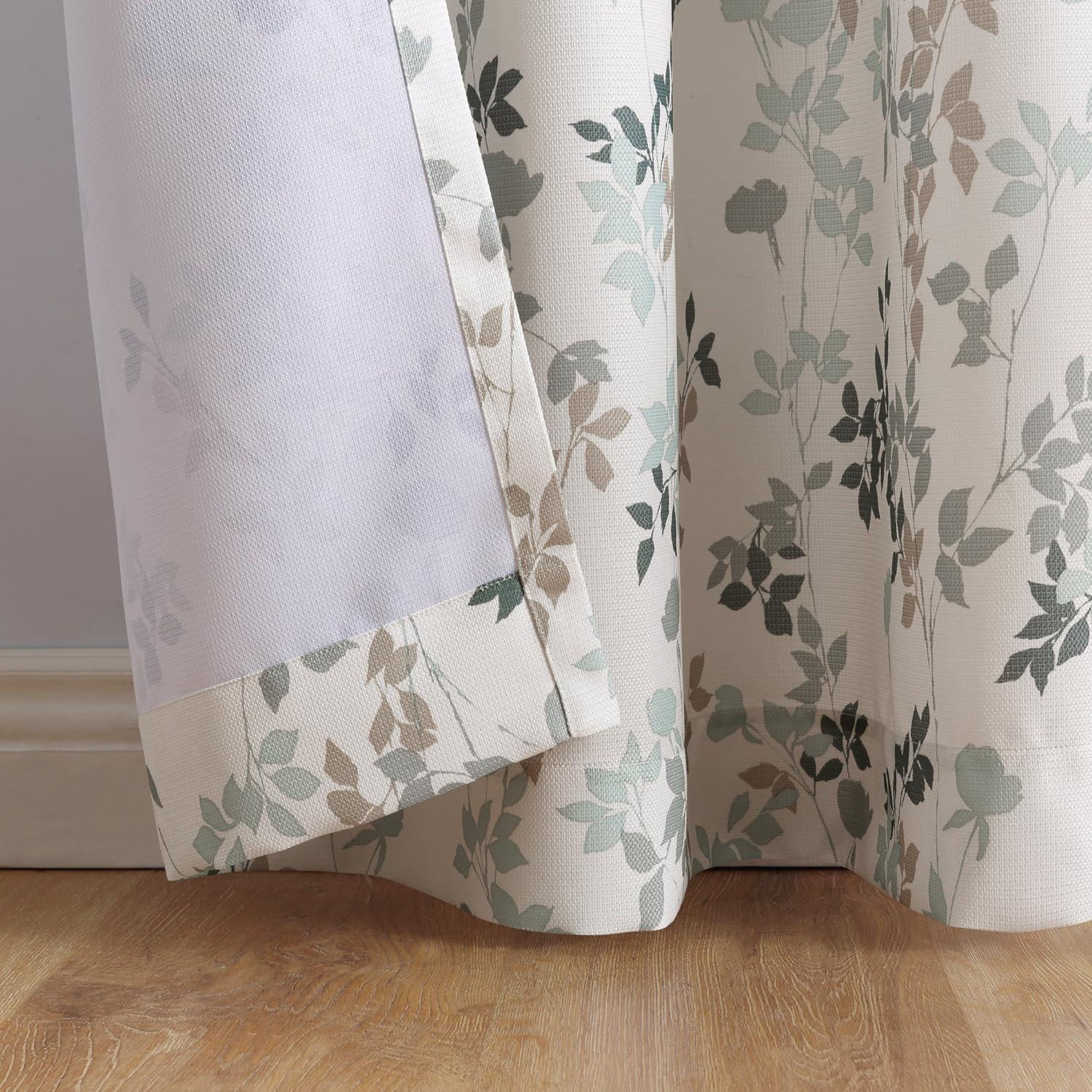 No. 918 Mabel Casual Grommet Window Curtain Panel, 48"x84", Harbor Blue/Green