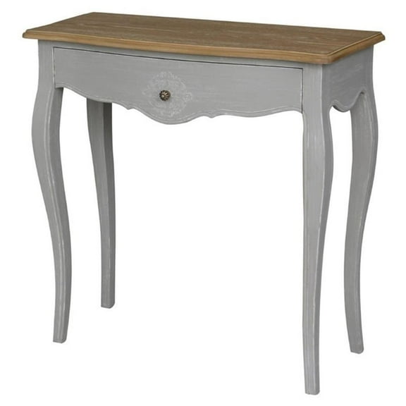 Pemberly Row Modern Wood 1 Drawer Console Table in Antique Gray