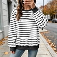thumbnail image 2 of Yutgune Women's Striped Sweatshirt Crew Neck Long Sleeve Color Block Loose Pullover, 2 of 9