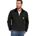thumbnail image 3 of MANSDOUR Men's Winter Cotton Jacket Warm Cargo Work Jacket With Quilted Padded Lined Regular Fit Lapel Trucker Coat Black L, 3 of 8