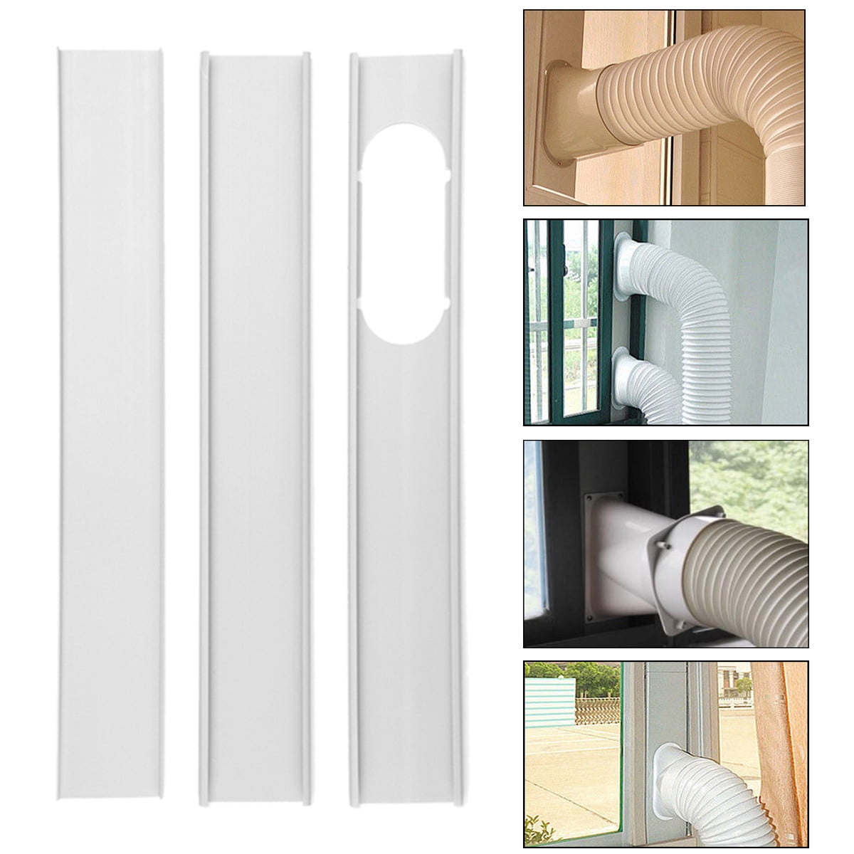 2/3pcs Adjustable Window Slide Kit Plate Air Conditioner Wind Shield Portable A+
