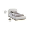 thumbnail image 2 of Meridian Furniture Vaughn Cream Chenille Fabric Twin Bed, 2 of 9